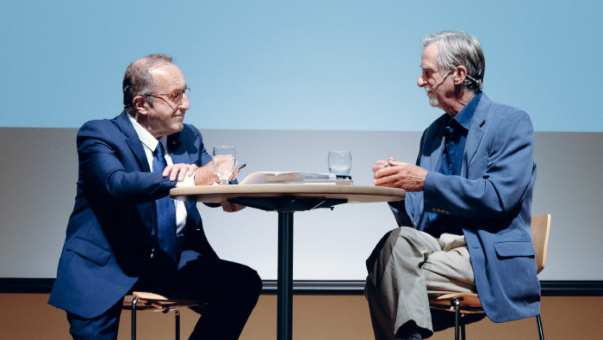 Bernard Derome et Denis Goulet en discussion